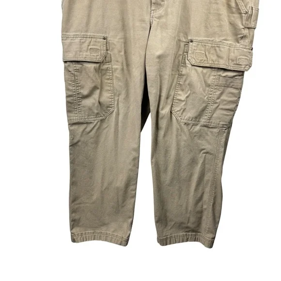 Duluth Trading Co Pants Mens 42x30 Flex Fire Hose Cargo Khaki Tan Work Utility - Picture 5 of 12